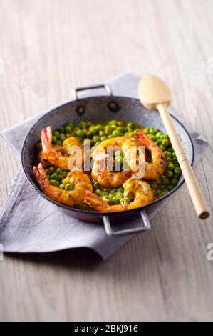 Curry de pois de crevettes de coco Banque D'Images