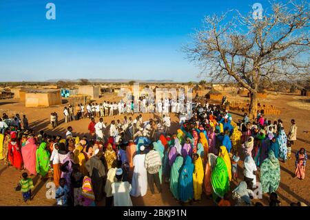 Soudan, Kordofan sud, Nuba Hills, Kadogli, danses de mariage d'un clan Baggara Banque D'Images