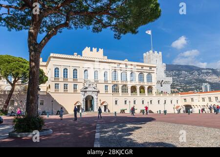 Principauté de Monaco, Monaco, place du Palais, palais princier Banque D'Images