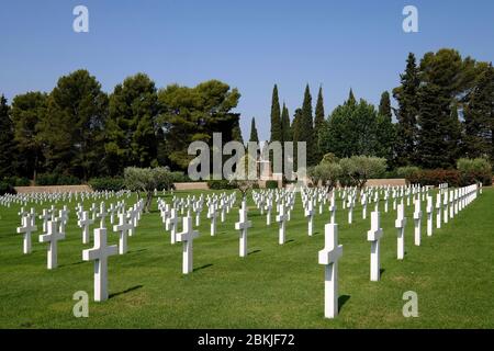 France, Var, Dracenie, Draguignan, Rhone American Cemetery and Memorial, les tombes de 861 Américains, dont la plupart ont perdu la vie pendant la libération du Sud de la France pendant l'opération Dragoon en août 1944 Banque D'Images