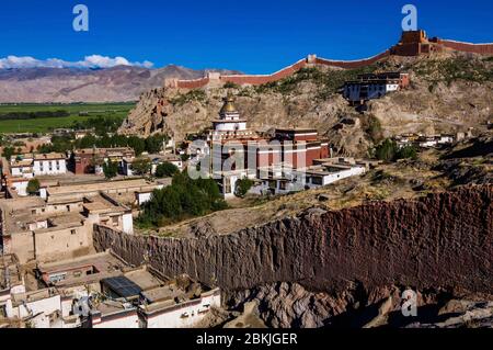 Chine, Tibet central, Ü Tsang, Gyantse, monastère Pelkor Chöde, grand chörten des multiples chapelles ornée, ou Kumbum, datant du XVe siècle Banque D'Images