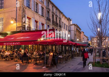 France, Bouches-du-Rhône (13), Aix-en-Provence, cours Mirabeau, café le Grillon Banque D'Images