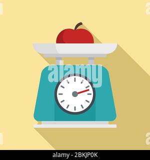 Icône fruits sur balance de cuisine. Illustration plate des fruits sur la cuisine pèse-personne icône vectorielle pour la conception de Web Illustration de Vecteur