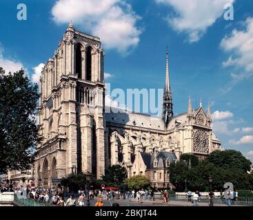 Notre Dame vers l'année 1990, Paris, France Banque D'Images