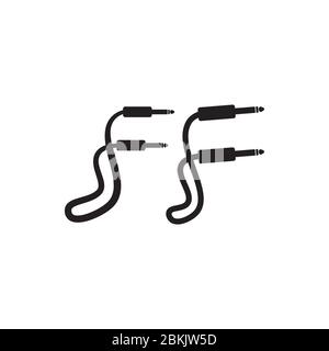 Illustration vectorielle de Jack de câble formant lettre F Alphabet. Concept initial du logo Abjad Company. Modèle de conception du logo de l'équipement audio, système audio, inst Illustration de Vecteur