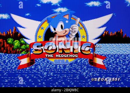 Sonic the Hedgehog - Sega Genesis Mega Drive - usage éditorial seulement Banque D'Images