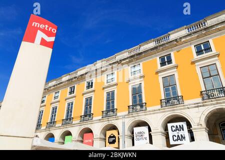 Métro, Praca do Comercia, Lisbonne, Portugal, Europe Banque D'Images