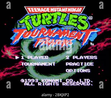 Tournois de cargos Ninja Turtles - Sega Genesis Mega Drive - usage éditorial seulement Banque D'Images