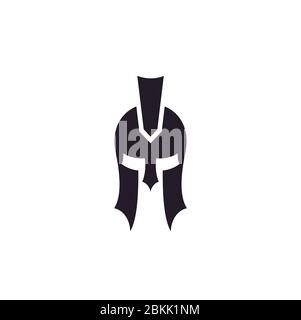 Logo Greek Sparta / Spartan Helmet Warrior Illustration de Vecteur