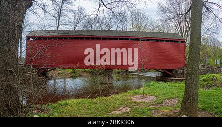 Le pont couvert de la station Loys, Thurmont, Maryland. Banque D'Images