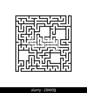 Labyrinthe carré Abstract. Jeu éducatif pour les enfants. Puzzle pour enfants. Marbruler le tambour. Trouvez le chemin approprié. Illustration vectorielle. Illustration de Vecteur