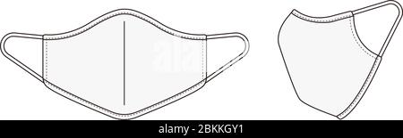 Illustration du modèle vectoriel de masque facial médical / blanc Illustration de Vecteur