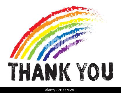 MERCI Rainbow Vector Illustration de Vecteur