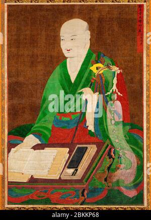 Portrait du Grand Maître Yeongwoldang Eungjin - Art coréen, 1700 Banque D'Images