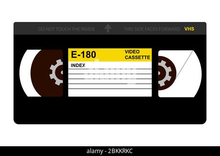 Dessin vectoriel de cassette vidéo VHS rétro Illustration de Vecteur