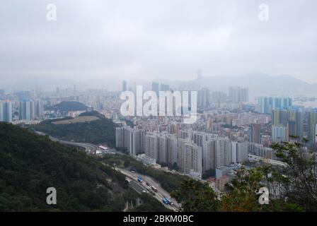 Urban Ententally Highrise Appartement Blocks Mansion Blocks Appartements en béton haute densité nouveaux territoires Hong Kong Banque D'Images