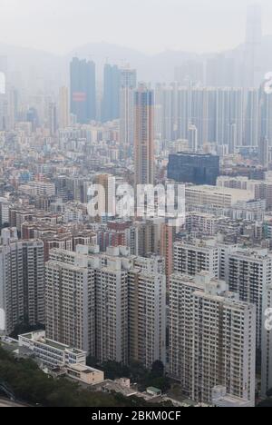 Urban Ententally Highrise Appartement Blocks Mansion Blocks Appartements en béton haute densité nouveaux territoires Hong Kong Banque D'Images