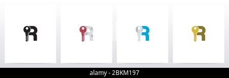 Touche sur lettre logo Design R Illustration de Vecteur