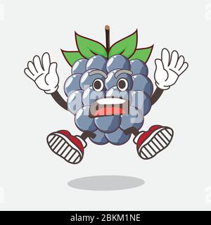 Illustration du personnage de mascotte de dessin animé de Dewberry avec un geste choqué Illustration de Vecteur