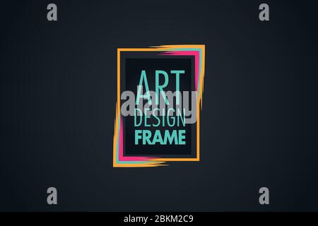 Cadre vectoriel pour texte graphiques Art moderne pour hipsters . cadre dynamique arrière-plan géométrique noir élégant Illustration de Vecteur