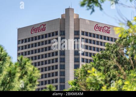 Bâtiment international du siège de Coca-Cola à Atlanta, Géorgie. (ÉTATS-UNIS) Banque D'Images