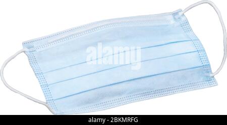 Masque chirurgical bleu de qualité médicale, équipement de protection individuelle EPI pour la protection contre le virus corona, la grippe, les gouttelettes d'air et la clim. De particules Illustration de Vecteur