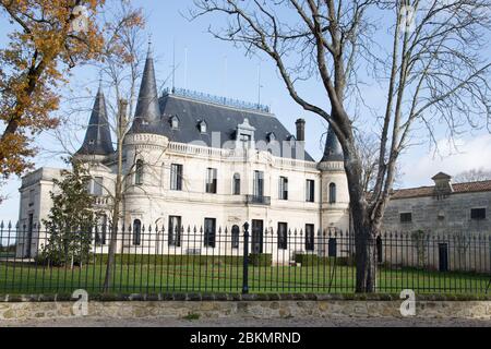 Margaux, Bordeaux France - décembre 12 2018 - Château Palmer est un domaine viticole de Bordeaux en France Banque D'Images