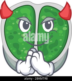 Les bactéries Chromococcales sont habillées comme un personnage de dessin animé diable Illustration de Vecteur