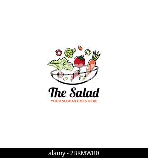 logo salade . concept d'illustration du logo de salade plate. Illustration de Vecteur