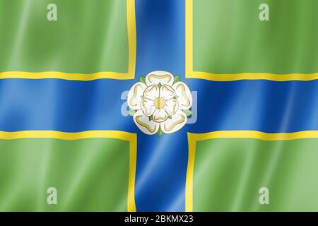 North Riding of Yorkshire Comté flag, Royaume-Uni waving banner collection. Illustration tridimensionnelle Banque D'Images