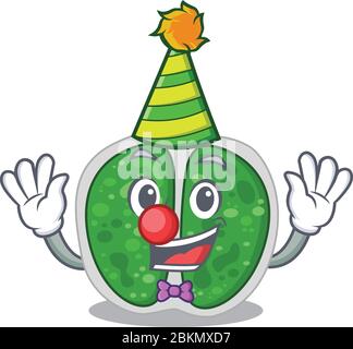 dessin de personnage de dessin animé concept de clown mignon chromococcales bactéries Illustration de Vecteur