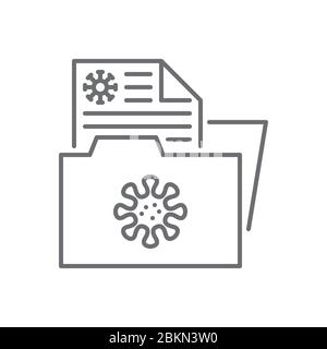 Icône de ligne mince de vecteur lié aux informations sur les virus. Illustration de Vecteur