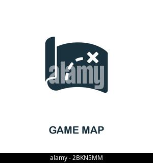 Icône carte de jeux de la collection de jeux vidéo. Icône simple Line Game Map pour les modèles, la conception Web et les infographies Illustration de Vecteur