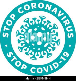 Arrêtez Corona virus Signage ou Sticker pour aider à réduire le risque de capture de coronavirus Covid-19. Signe vectoriel. Illustration de Vecteur