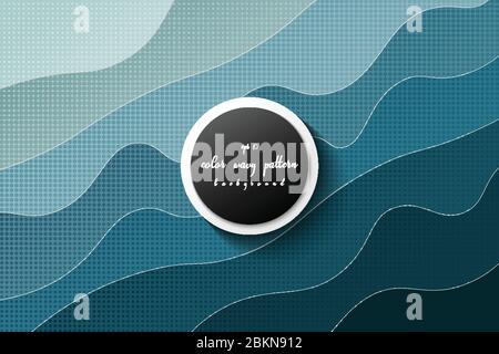 Couverture de l'illustration estivale à motif ondulé bleu abstrait avec arrière-plan de l'espace de copie. Pour publicité, poster, modèle, impression. Illustration vectorisation eps10 Illustration de Vecteur