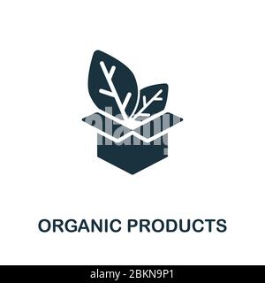 Icône produits biologiques de la collection d'agriculture biologique. Icône produits biologiques simple pour modèles, conception web et infographies Illustration de Vecteur