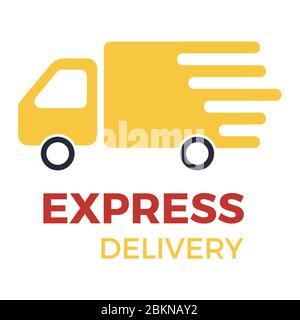 Icône de livraison express. Voiture de livraison avec montre. Illustration de Vecteur