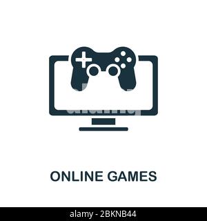 Icône Jeux en ligne de la collection de jeux vidéo. Icône simple Line Online Games pour modèles, conception Web et infographies Illustration de Vecteur
