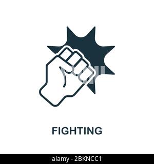 Icône de combat de la collection de jeux vidéo. Icône de ligne simple pour les modèles, la conception Web et les infographies Illustration de Vecteur