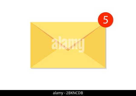 Nouvelle icône de messages entrants avec notification. Enveloppe avec message entrant. Illustration de Vecteur