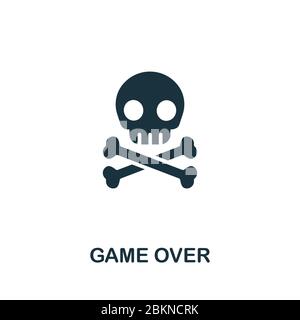 Icône Game Over de la collection de jeux vidéo. Icône Game Over simple Line pour les modèles, la conception Web et les infographies Illustration de Vecteur