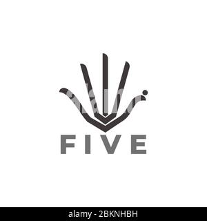 main paume cinq doigts symbole logo vecteur Illustration de Vecteur