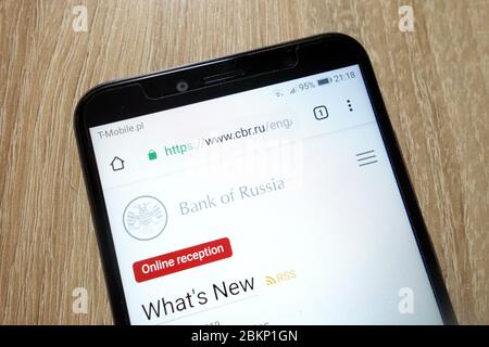 Site Web de la Banque centrale de Russie (www.cbr.ru) affiché sur le smartphone Huawei Y6 2018 Banque D'Images