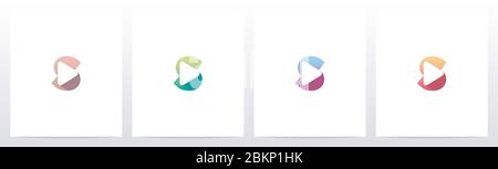 Bouton de lecture sur Letter logo Design S. Illustration de Vecteur