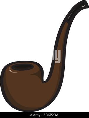 Pipe de tabac vectoriel, silhoette isolée sur fond blanc Illustration de Vecteur