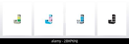 Bloc rectangulaire sur lettre logo Design J Illustration de Vecteur