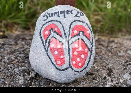 Pierres peintes long Preston Banque D'Images