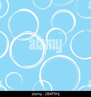 Motif sans couture avec cercles blancs abstraits sur fond bleu. Fond transparent au format vectoriel EPS8, avec nuance de motif. Illustration de Vecteur