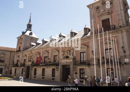 Bâtiment de l'hôtel de ville sur la place Villa à Madrid de Los Austrias. 15 juin 2019. Madrid. Espagne. Vacances touristiques de voyage Banque D'Images