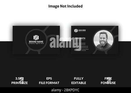 Carte de visite Creative Clean et Corporate, modèle de carte de visite noir et blanc, prêt à imprimer modèle vectoriel de carte de visite moderne Illustration de Vecteur